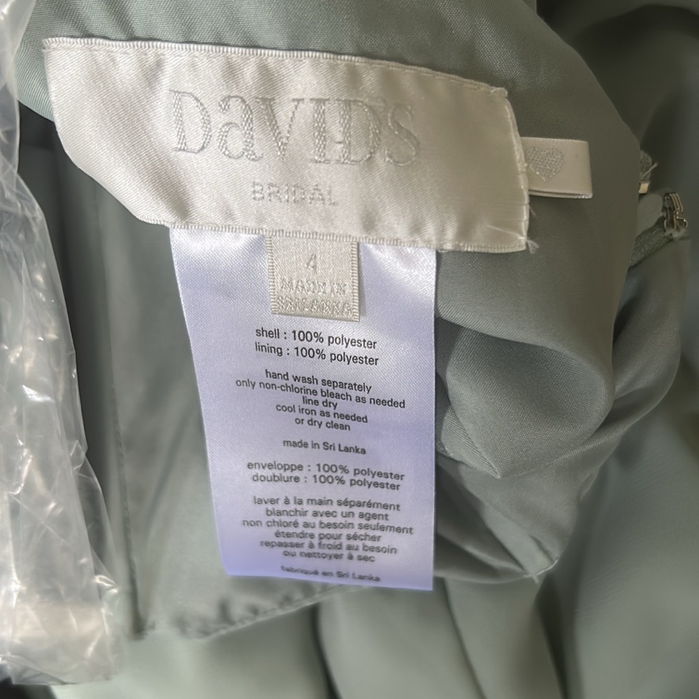 David’s Bridal Sage Green Bridesmaid Dress - Picture 6 of 7